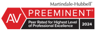 Martindale-Hubbell AV Preeminent | Peer Rated for Highest Level of Professional Excellence | 2024